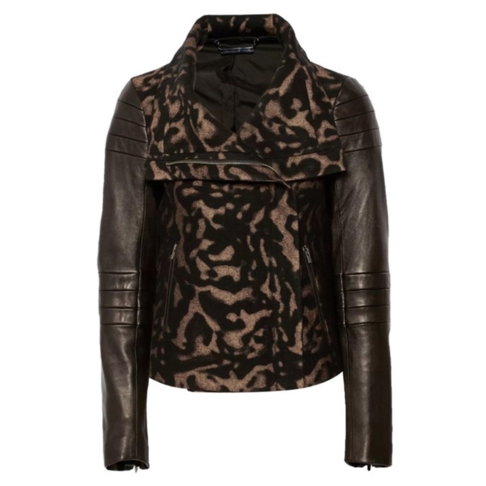 DVF Marvela Leather & Wool Jacket